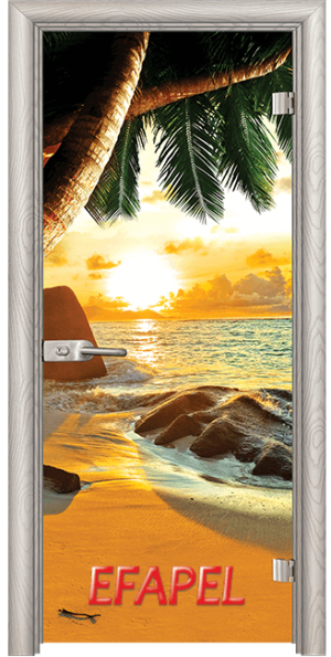 Стъклена интериорна врата Print G 13 14 Beach Sunset V