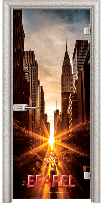 Стъклена интериорна врата Print G 13 18 New York V